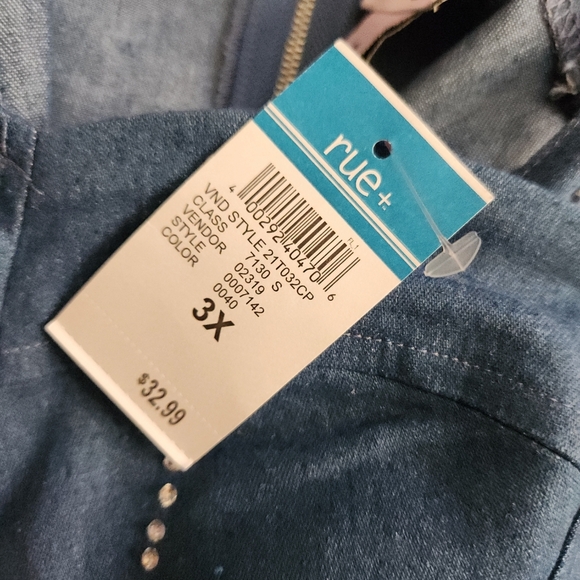 NWT Rue Rhinestone Studded Plus Denim Underwire Bustier  Size 3X Plus - Picture 7 of 7